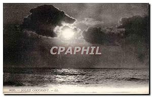 Bild des Verkufers fr Coucher de Soleil - Sunset at the Beach - Carte Postale Ancienne zum Verkauf von CPAPHIL