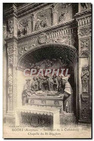 Image du vendeur pour Rodez Carte Postale Ancienne Intrieur de la cathdrale Chapelle du St Sepulcre mis en vente par CPAPHIL