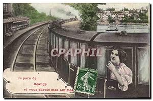 Seller image for Carte Postale Ancienne Je pars vers Beauge et vous envoie mes amities (train) for sale by CPAPHIL