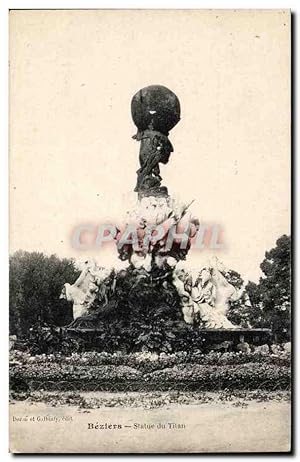 Bild des Verkufers fr Beziers - Statue du Titan - Carte Postale Ancienne zum Verkauf von CPAPHIL