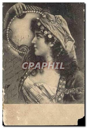 Image du vendeur pour Fantaisie - Femme - tambourine - musique - instrument - coin manquant - feuillets decolles - CPAA mis en vente par CPAPHIL