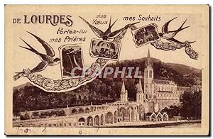 Image du vendeur pour Lourdes - Portez lui mes Prieres mes voeux mes Souhaits - oiseau - bird - Carte Postale Ancienne mis en vente par CPAPHIL