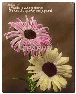 Image du vendeur pour Fantaisie Carte Postale Ancienne Effeuillez la votre confiance elle vous dira qu a vous seul je pense Fleurs mis en vente par CPAPHIL