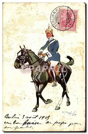 Allemagne Carte Postale Ancienne Cavalier Hussard Militaria