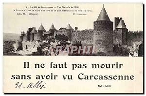Bild des Verkufers fr Carte Postale Ancienne il ne faut pas mourir sans avoir vu CArcassonne zum Verkauf von CPAPHIL