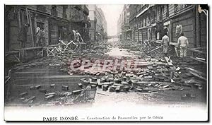 Image du vendeur pour Paris Carte Postale Ancienne Paris inonde Construction de passerelles par le Genie Publicit Kabiline Teinture de menages mis en vente par CPAPHIL