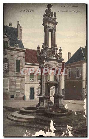 Autun Carte Postale Ancienne Fontaine St Lazare