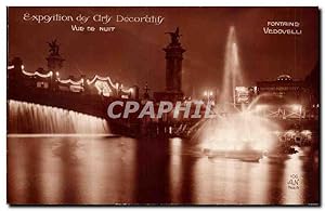 Image du vendeur pour MArseille Exposition des arts dcoratifs vue de nuit Carte Postale Ancienne Fontaine Vedovelli mis en vente par CPAPHIL
