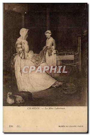 Bild des Verkufers fr Chardin Carte Postale Ancienne La mere Laborieuse zum Verkauf von CPAPHIL