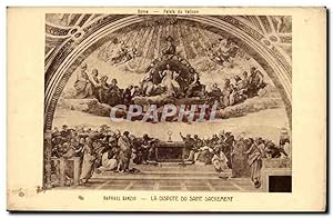 Bild des Verkufers fr RAphael Sanzio Carte Postale Ancienne La dispute du SAint SAcrement Rome Roma Palais du Vatican zum Verkauf von CPAPHIL