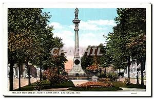 Etats unis Carte Postale Ancienne Wildey Monument North Broadway Baltimore MD