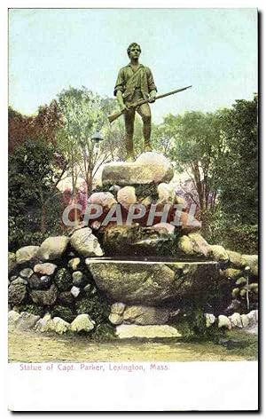Etats Unis Carte Postale Ancienne Statue of Capt Parker Lexington Mass