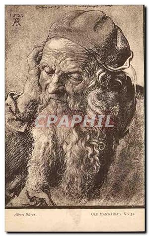 Imagen del vendedor de Albert Durer Carte Postale Ancienne Old man's head a la venta por CPAPHIL