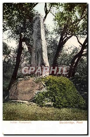 Bild des Verkufers fr USA - Etats Unis - Massachusetts - Indian Monument - Stockbridge - seperated sheets - Carte Postale Ancienne zum Verkauf von CPAPHIL