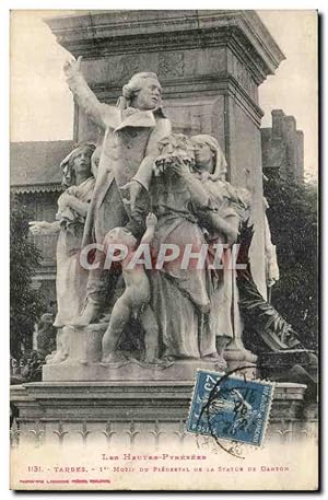 Bild des Verkufers fr Tarbes Carte Postale Ancienne Motif du peidestral de la statue de Danton zum Verkauf von CPAPHIL