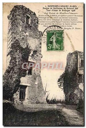 Seller image for Montfort l'amaury Carte Postale Ancienne Donjon de Guillaume de Hainaut 996 Tour d'Anne de Bretagne for sale by CPAPHIL