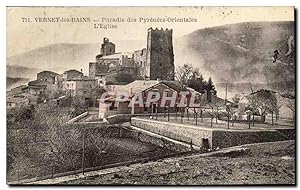 Vernet les Bains Carte Postale Ancienne Paradis des Pyrenees Orientales L'église