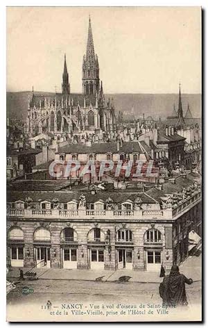 Image du vendeur pour Nancy Carte Postale Ancienne vue a vol d'oiseau de Saint Epvre et de la ville vieille prise de l'htel de ville mis en vente par CPAPHIL