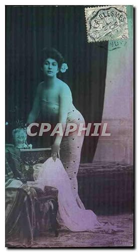 Image du vendeur pour Fantaisie - Femme - Mode - Fashion - Carte Argentee - Metallic Sheen - Carte Postale Ancienne mis en vente par CPAPHIL