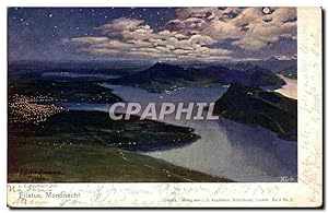 Bild des Verkufers fr Suisse Carte Postale Ancienne Pilatus Mondnacht zum Verkauf von CPAPHIL