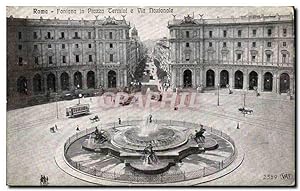 Bild des Verkufers fr Italie Italia Roma Carte Postale Ancienne Fontan in piazza TErmini e via nazionale zum Verkauf von CPAPHIL
