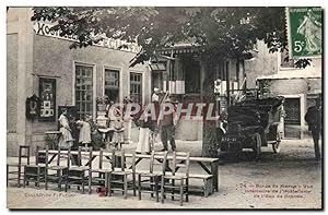 Chennevieres Carte Postale Ancienne Bords de Marne vue intérieure de l'hostellerie de l'ecu de Fr...