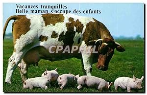 Seller image for Carte Postale Moderne Carte musicale Vacances tranquilles Belle maman s'occupe de ses enfants (vache cochons pigs cow pig) for sale by CPAPHIL