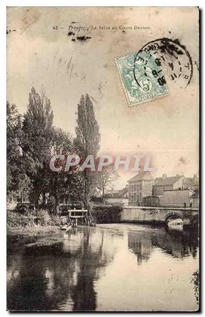 Bild des Verkufers fr TRoyes Carte Postale Ancienne La Seine au cours Danton zum Verkauf von CPAPHIL