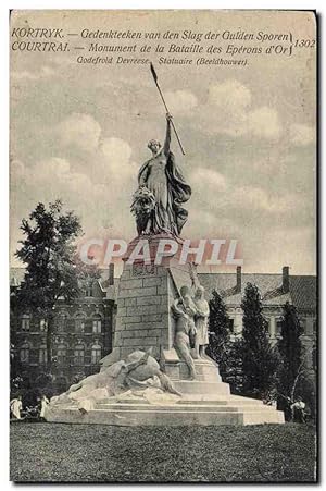 Bild des Verkufers fr Carte Postale Ancienne Belgique Courtrai Monument de la bataille des Eperons d'or zum Verkauf von CPAPHIL