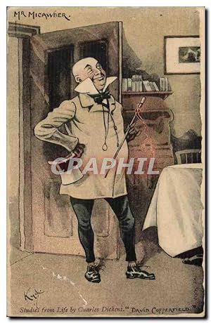 Image du vendeur pour Grande Bretagne Great BRitain Carte Postale Ancienne Illustrateur Mr Micawber Studies from life by Charles Dickens DAvid Copperfield mis en vente par CPAPHIL