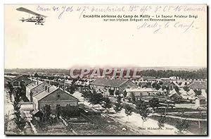 Carte Postale Ancienne Militaria CAmp de Mailly Escadrille aérienne Sapeur Aviateur Bregi sur son...