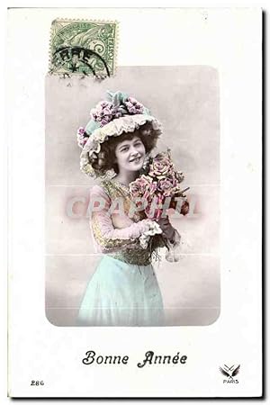 Image du vendeur pour Fantaisie - Femme avec jolie chapeau - Bonne Anne - Woman with beautiful hat - style - fashion - mode - Carte Postale Ancienne mis en vente par CPAPHIL