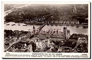 Imagen del vendedor de Grande Bretagne Great Britain Carte Postale Ancienne Westminster from the air london Londres a la venta por CPAPHIL