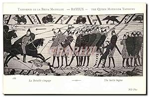 Bild des Verkufers fr Carte Postale Ancienne Tapisserie de la reine Mathilde Bayeux La bataille s'engage zum Verkauf von CPAPHIL