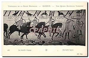 Bild des Verkufers fr Carte Postale Ancienne Tapisserie de la reine Mathilde Bayeux La bataille s'engage zum Verkauf von CPAPHIL