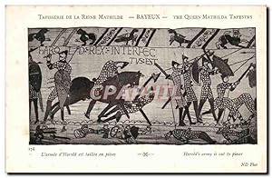 Bild des Verkufers fr Carte Postale Ancienne Tapisserie de la reine Mathilde Bayeux En les anglais zum Verkauf von CPAPHIL