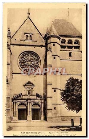 Bar sur Aube - Eglise Saint Etienne Carte Postale Ancienne