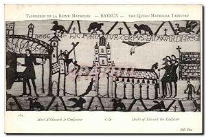 Bild des Verkufers fr Tapissserie de la reine Mathilde Bayeux Carte Postale Ancienne Mort d'Edouard le confesseur zum Verkauf von CPAPHIL