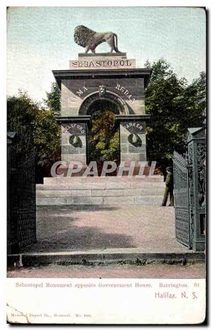 Canada Carte Postale Ancienne Sebastopol Monument opposite government house Barrington Halifax (l...