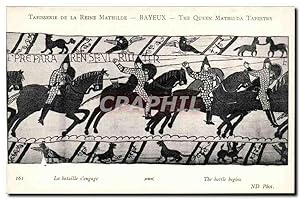 Bild des Verkufers fr Carte Postale Ancienne Tapisserie de la reine Mathilde Bayeux La bataille s'engage zum Verkauf von CPAPHIL