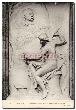 Seller image for Rouen - Monument eleve a la memoire de Flaubert - Carte Postale Ancienne for sale by CPAPHIL