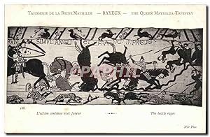 Bild des Verkufers fr Carte Postale Ancienne Tapisserie de la reine Mathilde Bayeux Mort des freres du roi Harold zum Verkauf von CPAPHIL