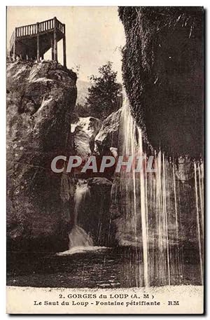 Image du vendeur pour Gorges du loup Carte Postale Ancienne Le saut du loup Fontaine petrifiante mis en vente par CPAPHIL