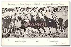 Bild des Verkufers fr Carte Postale Ancienne Tapisserie de la reine Mathilde Bayeux La bataille s'engage zum Verkauf von CPAPHIL