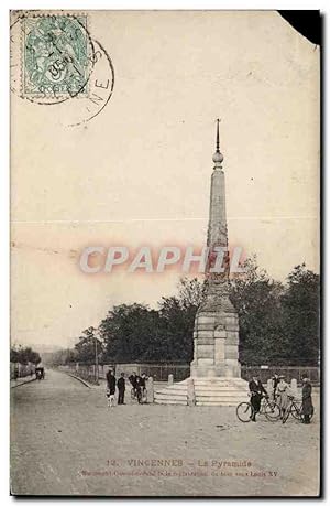 Vincennes Carte Postale Ancienne La pyramide Cyclistes Velo