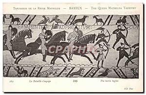 Bild des Verkufers fr Carte Postale Ancienne Tapisserie de la reine Mathilde Bayeux La bataille s'engage zum Verkauf von CPAPHIL