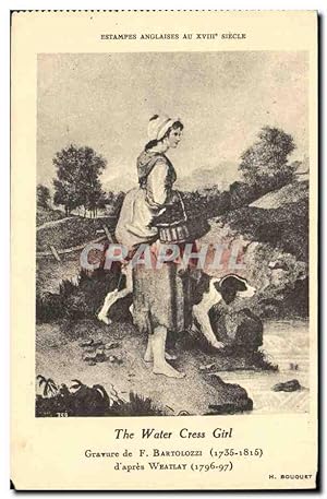 Image du vendeur pour Carte Postale Ancienne Peinture Estampes anglaises du 18eme The water Cress girl Gravure Bartolozzi (1735 1815) d'apres Weatlay (1796 1797) mis en vente par CPAPHIL