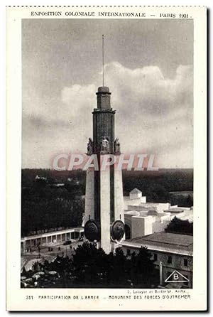 Seller image for Paris - Exposition Coloniale Internationale 1931 - Monument des Forces d'Outremer - - Carte Postale Ancienne for sale by CPAPHIL
