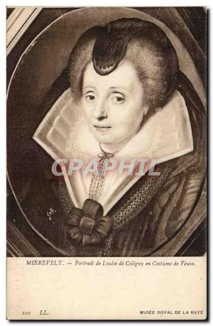 Bild des Verkufers fr Carte Postale Ancienne Miierevelt Portrait de Louis de Coligny en costume de Veuve zum Verkauf von CPAPHIL
