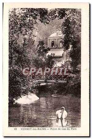 Carte Postale Ancienne Vernet les Bains Point de vue du parc